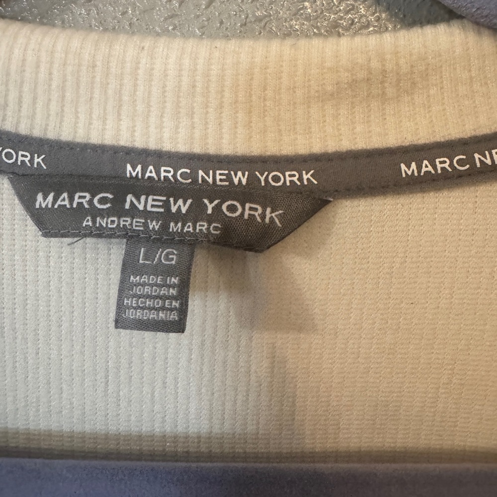 Andrew‎ Marc White V Neck Oversized Soft Coastal Grandma Winter Sweater L - Picture 8 of 10